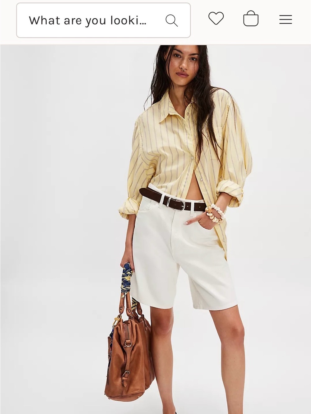 Agolde White High-Rise Bermuda Shorts